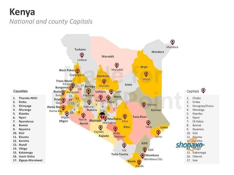 Capital of Counties in Kenya